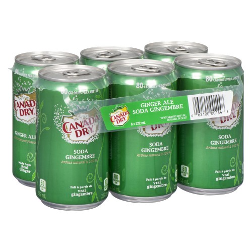 Canada Dry  Ginger Ale Soda 222mlx6pcs