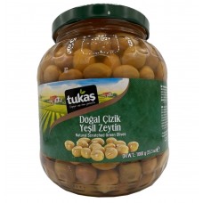 Tukaş Doğal Çizik Yeşil Zeytin 1000g
