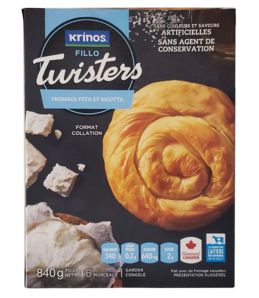 Krinos Fillo Twisters Feta And Ricotta 840gr