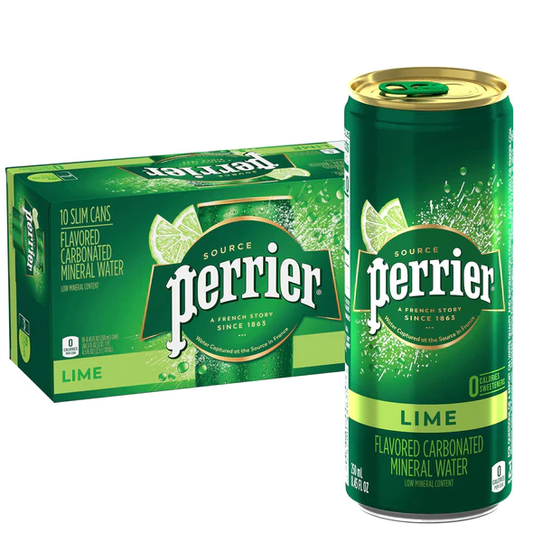Perrier Natural Spring Water Lime 10 Cans