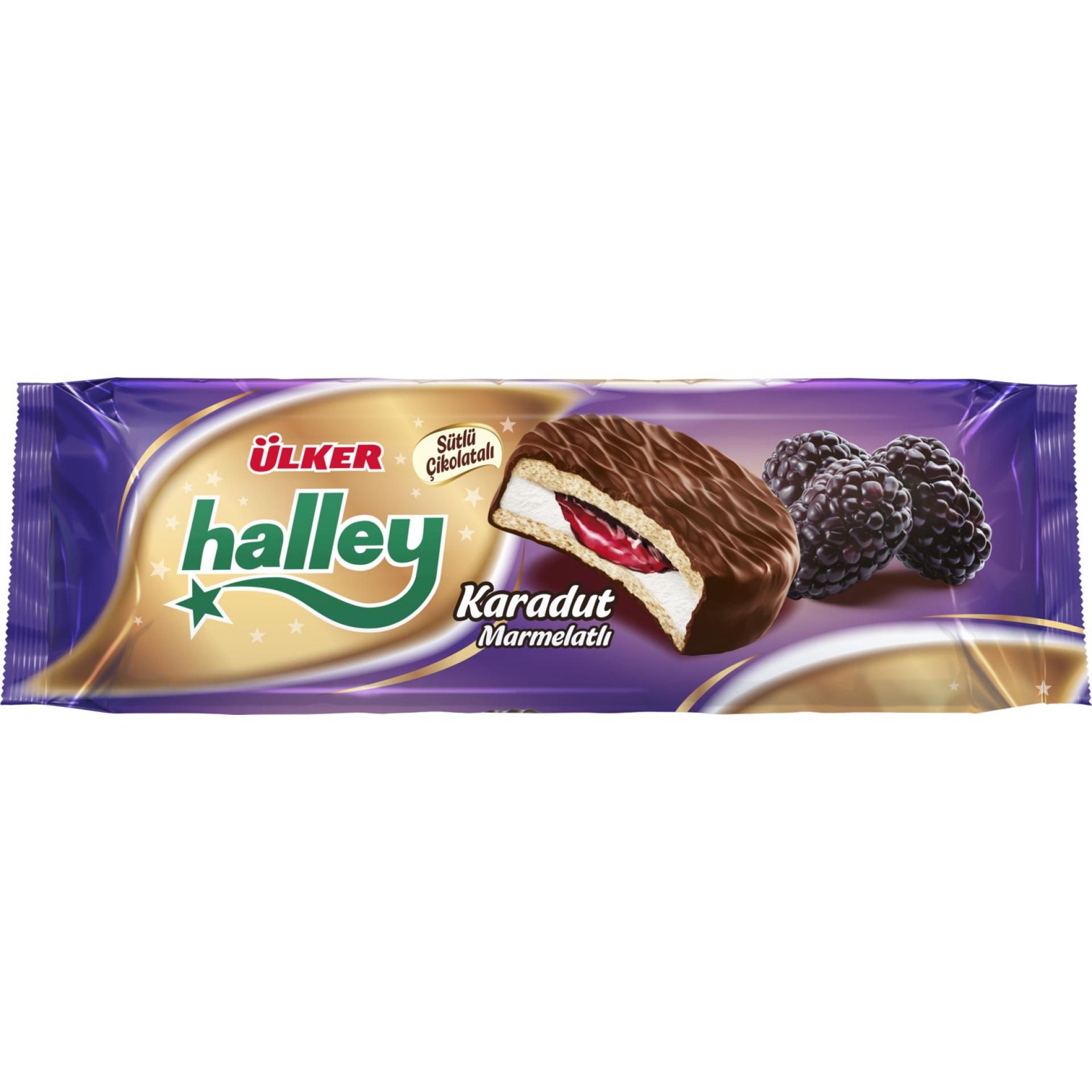 Halley Chocolate Covered Marsmallow With Black Mulberry 7 Pack 236 Gr