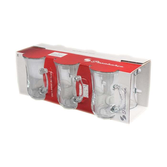 Turkish Tea Glasses With Handle 6 Pack