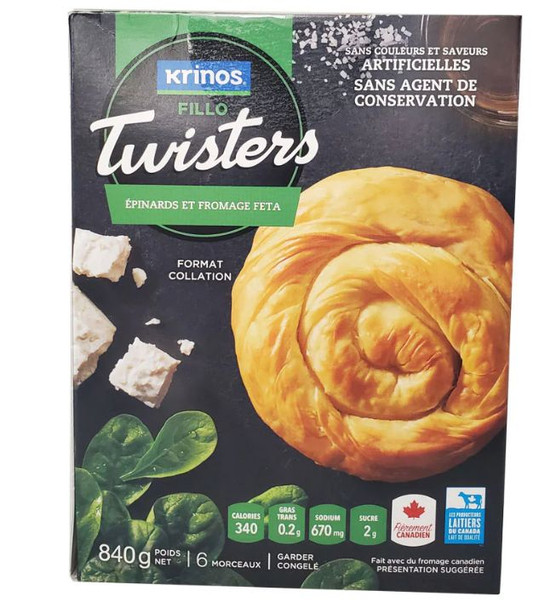 Krinos Fillo Twisters Spinach And Feta 840gr