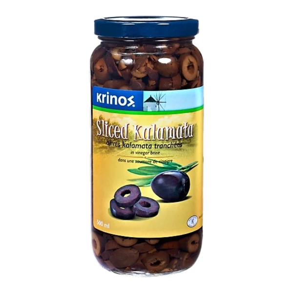 Krinos Sliced Kalamata Olives In Vinegar Brine 500ml