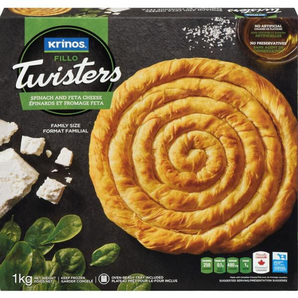 Krinos Fillo Twisters Spinach & Feta Cheese 1kg