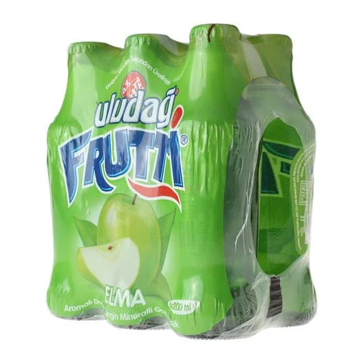 Uludag Frutti Green Apple Flavored Sparkling Mineral Water 200mlx24 / Uludağ Frutti Elma Maden