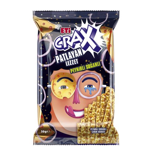 Eti Crax Patlayan Lezzet Peynirli Soğanlı Çubuk Kraker 50 G