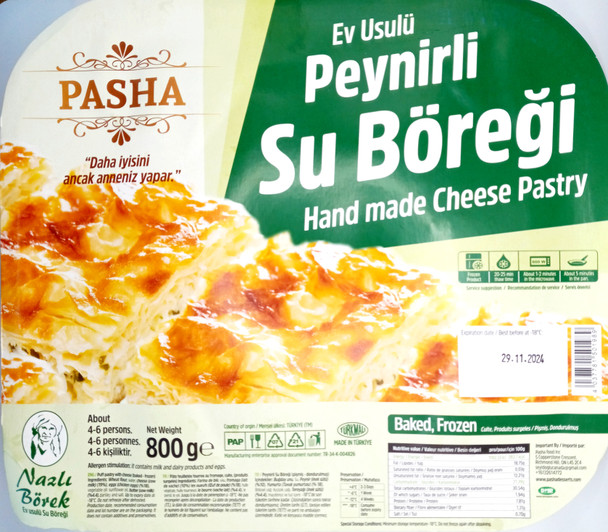Pasha Frozen Cheese Pastry 800g (peynirli Su Boregi)