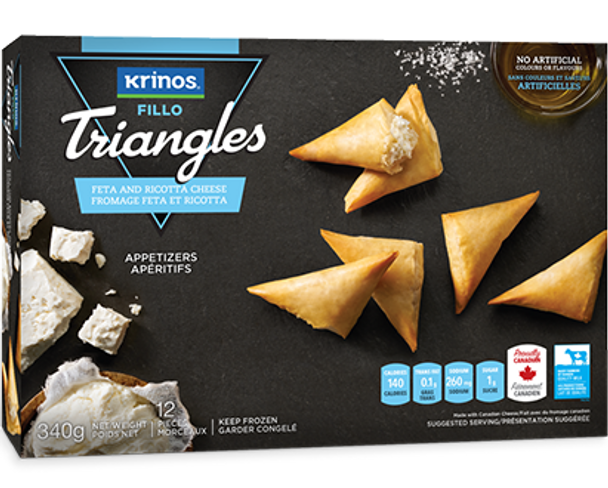 Fillo Triangles Feta & Ricotta 340g
