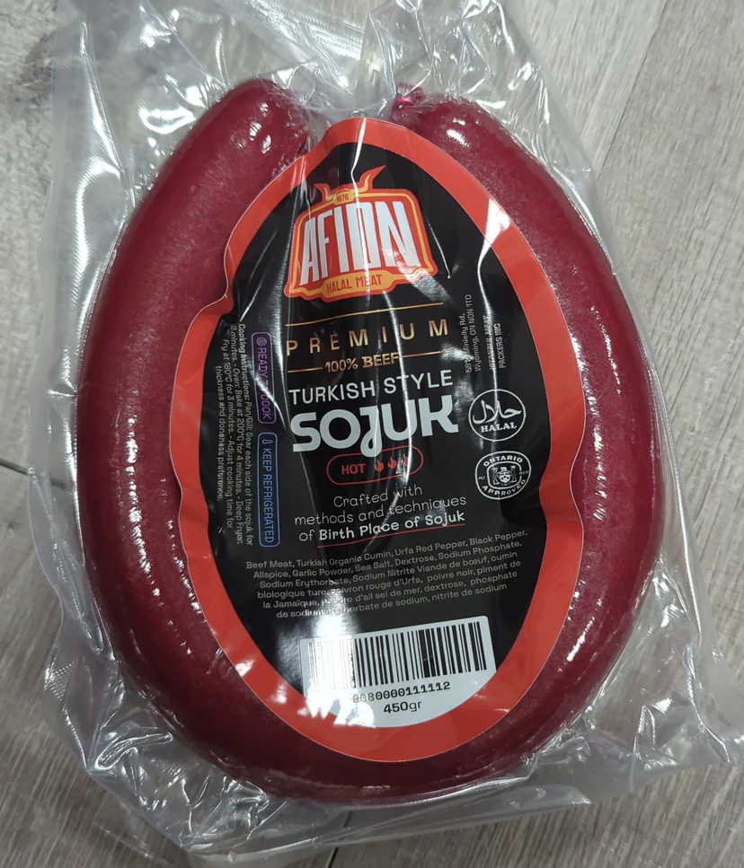 Afion Sojuk  %100 Beef Hot Mild Premium 450 Gr