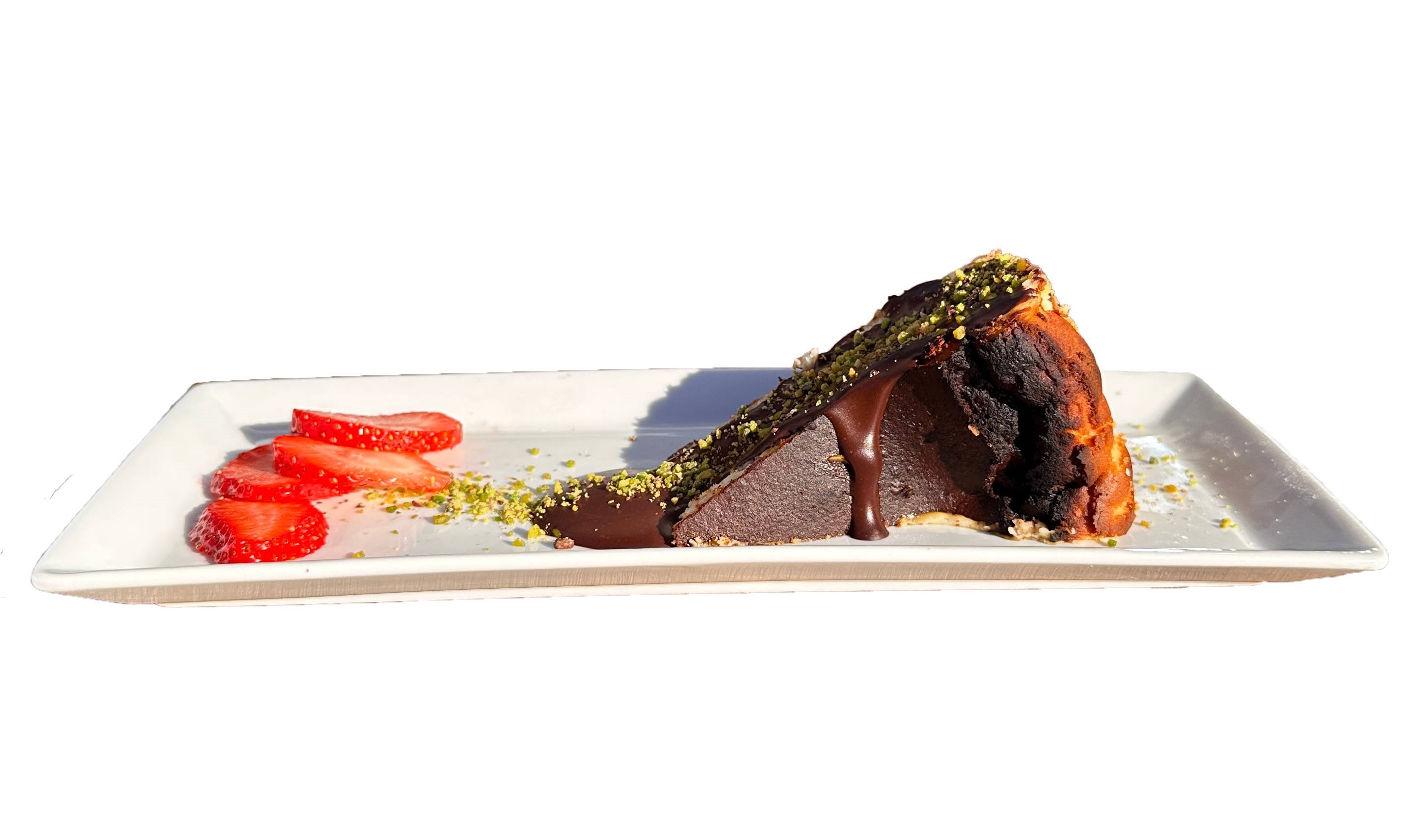 San Sebastian (served With Chocolate Sauce And Fruits)
