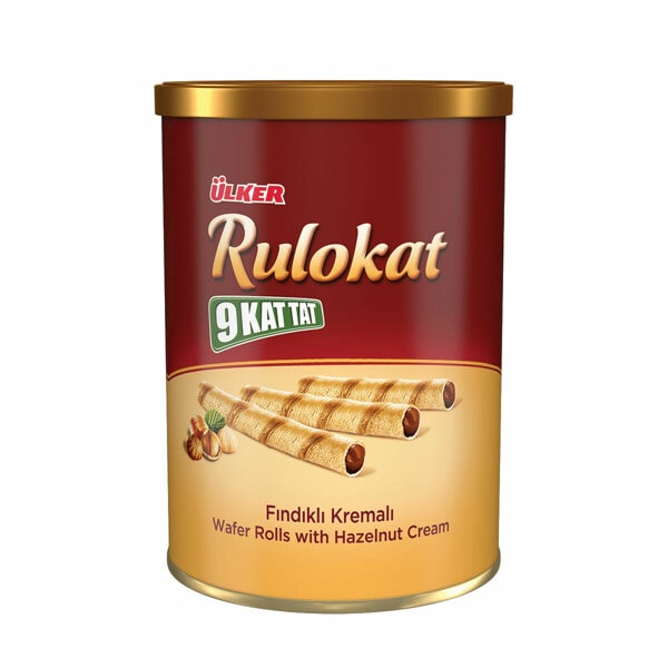 Ulker Rulokat Wafer Rolls With Hazelnut Cream 170 G / Ülker Rulokat Fındık Kremalı 170 G