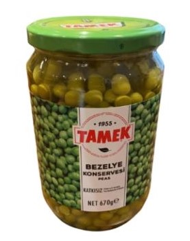 Tamek Green Peas 670 G / Tamek Bezelye 670 G