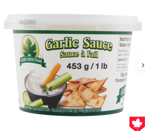 Grape Leaves Food Garlic Sauce 453 Gr